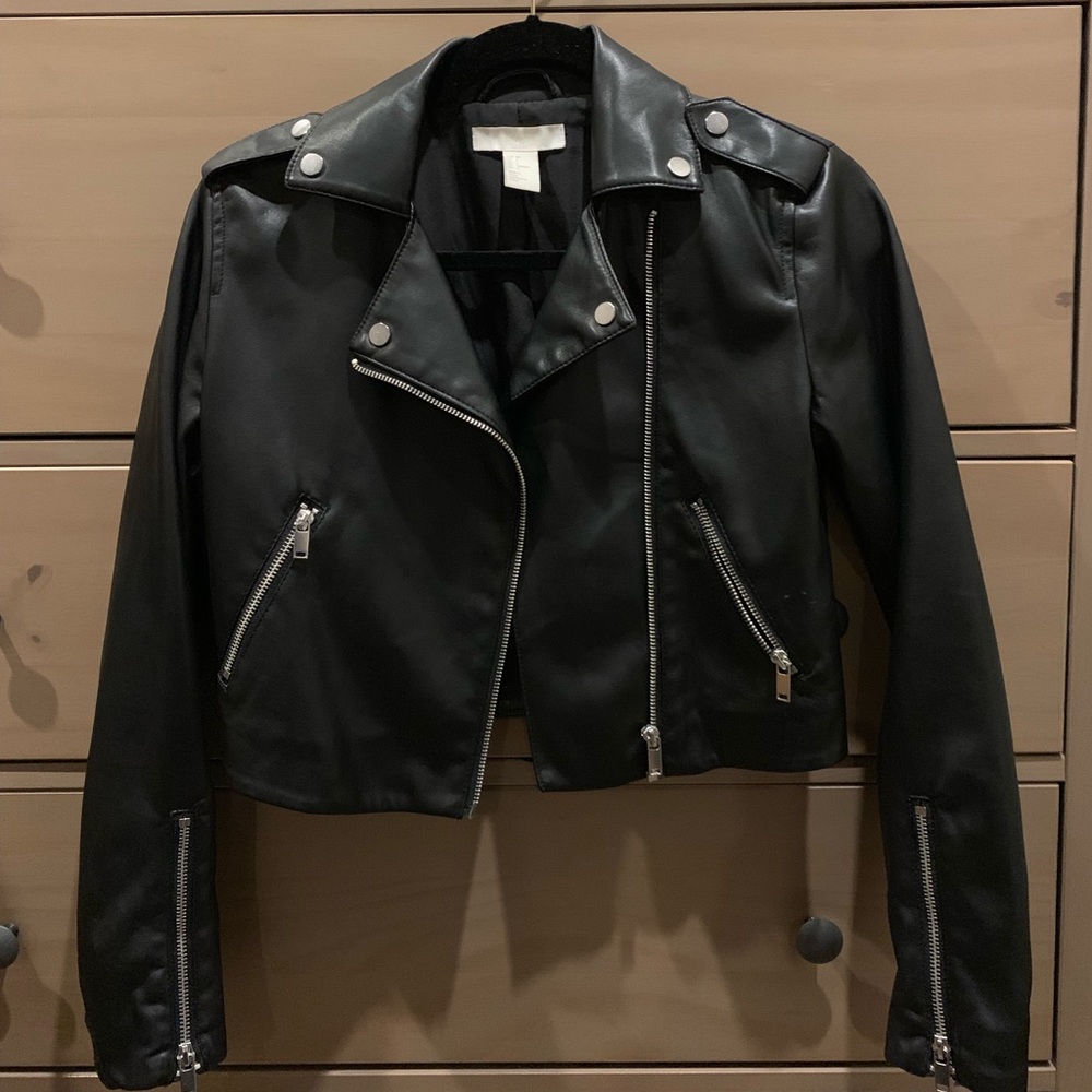 Black faux leather jacket